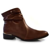 Bota de Cano Curto de Couro Ramarim Marrom 24-53103