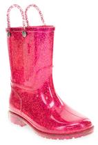 Bota de chuva Western Chief Girl's Glitter impermeável rosa 11C