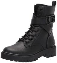 Bota de combate feminina GUESS ORANA com sola sintética preta 10US