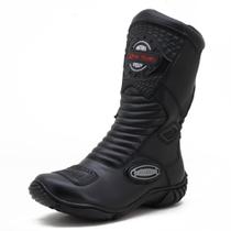 Bota de couro c/proteção para motociclista ajustável resistente a agua 420