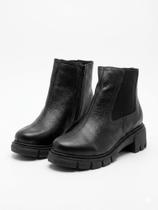 Bota de couro chelsea confort preta