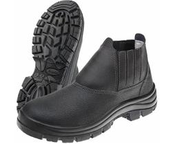 Bota de Couro Com Elástico Preto Bidensidade S/ Biqueira Bota de Couro Com Elástico Preto Bidensidade S/ Biqueira