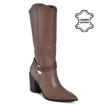 Bota de Couro e Cano Alto Feminina Via Marte Bota de Couro e Cano Alto Feminina Via Marte