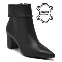 Bota de Couro e Cano Curto Feminina Via Marte Bota de Couro e Cano Curto Feminina Via Marte