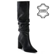 Bota de Couro e Cano Longo Feminina Via Marte 063-023-01