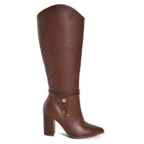 Bota de Couro e Cano Longo Feminina Via Marte 230-016-01 Bota de Couro e Cano Longo Feminina Via Marte 230-016-01