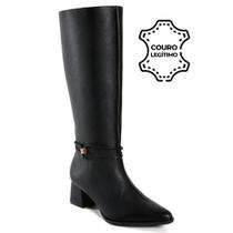 Bota de Couro e Cano Longo Feminina Via Marte Bota de Couro e Cano Longo Feminina Via Marte
