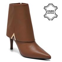 Bota de Couro e Lapela Feminina Via Marte Bota de Couro e Lapela Feminina Via Marte