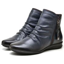 Bota De Couro Enrugado Feminino Moda Inverno Estilo Casual Versátil Dia a Dia Moda Casual