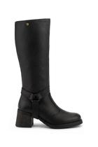Bota de couro feminina 2 em 1 salto bloco 0172 - Bota de couro feminina 2 em 1 salto bloco 0172 -
