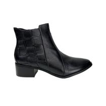 Bota De Couro Feminina Cano Curto Salto 4,0cm Marlinês 7579