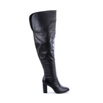 Bota de Couro Legítimo Over The Knee Tina Preto