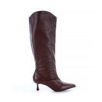 Bota de Couro Salto Taça Emily Marrom Bota de Couro Salto Taça Emily Marrom