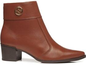 Bota de couro telha bico fino pegada salto bloco 280512 Bota de couro telha bico fino pegada salto bloco 280512
