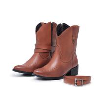 Bota de Couro Western Caramelo