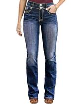 Bota de levantamento de bunda Jeans Flamingals, reta, azul marinho L