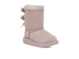 Bota de moda UGG T Bailey Bow II para meninas Pale Smoke tamanho 7T