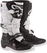 Bota de Motocross Alpinestars Youth Tech 7S - Preta/Branca - Tamanho 2