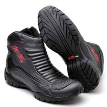 Bota De Motoqueiro Couro Conforto Resistente Casual Unissex Preta