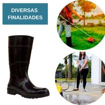 Bota De Pvc Borracha Cano MEDIO Preta Sem Forro Galocha Impermeável Lavagem Chuva Bota De Pvc Borracha Cano MEDIO Preta Sem Forro Galocha Impermeável Lavagem Chuva