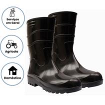 Bota De Pvc Borracha Cano MEDIO Preta Sem Forro Galocha Impermeável Lavagem Chuva Bota De Pvc Borracha Cano MEDIO Preta Sem Forro Galocha Impermeável Lavagem Chuva