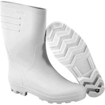 Bota de PVC Branca Cano Médio Sem Forro - VONDER