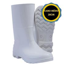 Bota de pvc cano medio 28cm sem forro kadesh - branca - ca:42149 kadesh