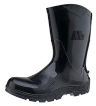 Bota de Pvc Marluvas Preta Cano Médio 25cm Com Biqueira e Palmilha de Aço Linha All Work 100AWORKF-CM-PR-A-PA CA 40794