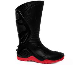 Bota de PVC Preta c/ Solado Vermelho Motosafe N41 - BRACOL