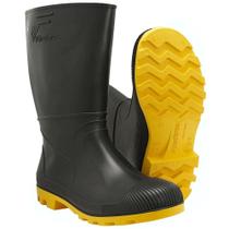 Bota de PVC Preta e Amarela, Tamanho 41, Cano Curto, sem Forro, Cpcc30 Vulcabras