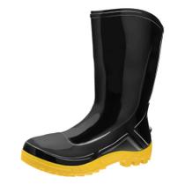 Bota de pvc preta sol amarelo c/medio