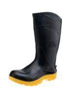 Bota de pvc preta sol amarelo c/medio Bota de pvc preta sol amarelo c/medio