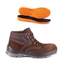 Bota de segurança bracol 4045baen4400ll couro nobuck café bico pvc c.a 40872 + palmilha anatômica