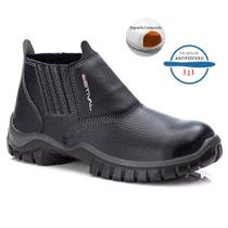 Bota de Segurança em Couro Preto Estival WO10033S1LPT Bico Composite e Palmilha Antiperfuro CA 42553
