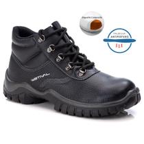 Bota de Segurança em Couro Preto Estival WO10033S1LPT Bico Composite e Palmilha Antiperfuro CA 42553