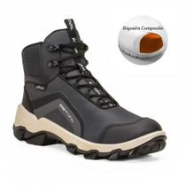 Bota de Segurança Hybrid Focus Grey Estival Cinza Bico Composite HB50003S1GR CA 47901 Brinde Palmilha PU Gel