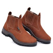 Bota de Segurança Masculina Couro Para Trabalhar Solado De Borracha Costurado Bota de Segurança Masculina Couro Para Trabalhar Solado De Borracha Costurado