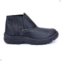 Bota de Segurança Preta Trabalho Couro Com C.a Biqueira PVC Coturno Botina - Allquin