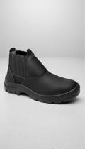 Bota de Segurança PVC, Couro, Elástico Lateral