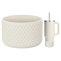 Bota de Silicone para Garrafa Hydro Flask Wide Mouth 32oz - Bege Claro