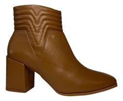 Bota Divalentini Feminina Cano Curto Bico Quadrado Couro Bota Divalentini Feminina Cano Curto Bico Quadrado Couro