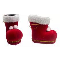 Bota Do Papai Noel Vermelha Em Veludo Fofinha De Pendurar Bota Do Papai Noel Vermelha Em Veludo Fofinha De Pendurar