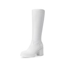 Bota DREAM PAIRS DWUMKB2516 Branca Cano Alto com Salto Plataforma Bota DREAM PAIRS DWUMKB2516 Branca Cano Alto com Salto Plataforma