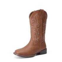 Bota DREAM PAIRS DWUMMB2516 Cowboy Cano Médio Bico Quadrado Tan Bota DREAM PAIRS DWUMMB2516 Cowboy Cano Médio Bico Quadrado Tan