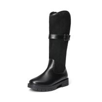 Bota DREAM PAIRS Infantil Cano Alto com Fivela Preta Tamanho 12