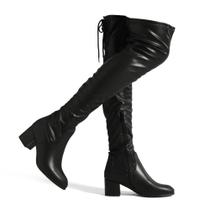 Bota DREAM PAIRS Laurence Over The Knee Salto Grosso Preta