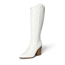 Bota DREAM PAIRS SDKB2302W Branca Bordada Estilo Western 7,5 Bota DREAM PAIRS SDKB2302W Branca Bordada Estilo Western 7,5