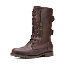 Bota DREAM PAIRS TERRAN de Combate Cano Médio Vinho 6.5