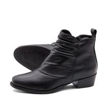 Bota Duna Cano Baixo em Couro Alfa Preto - 4634AP Bota Duna Cano Baixo em Couro Alfa Preto - 4634AP