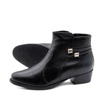 Bota Duna Cano Baixo em Couro Alfa Preto - 4638AP Bota Duna Cano Baixo em Couro Alfa Preto - 4638AP
